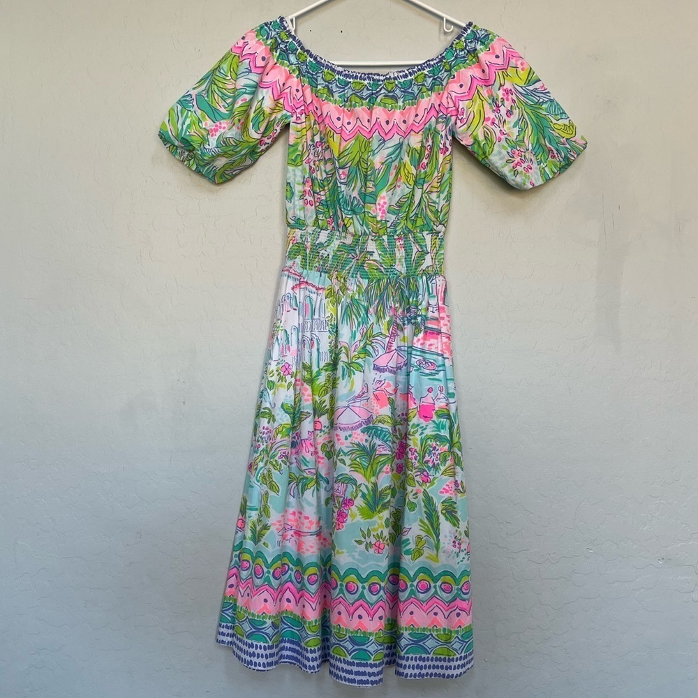 New Lilly Pulitzer Camille Off-The-Shoulder Floral Dress size XS - Picture 10 of 11